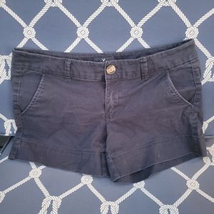 American Eagle AE Navy Blue Khaki Midi Shorts Women's 6 w/ Pockets & Stretch